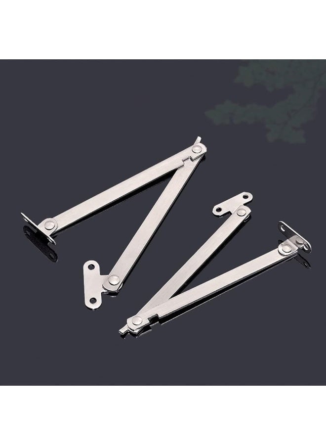 2 Pcs Set  Stainless Steel Cabinet Cupboard Furniture Doors Close Lift Up Stay Support Hinge Folding Cabinet Stay Hinges 180 Degree Lid Support Hinges - Image 2